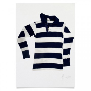 Print | Navy + White Hoops Football Jumper | A3